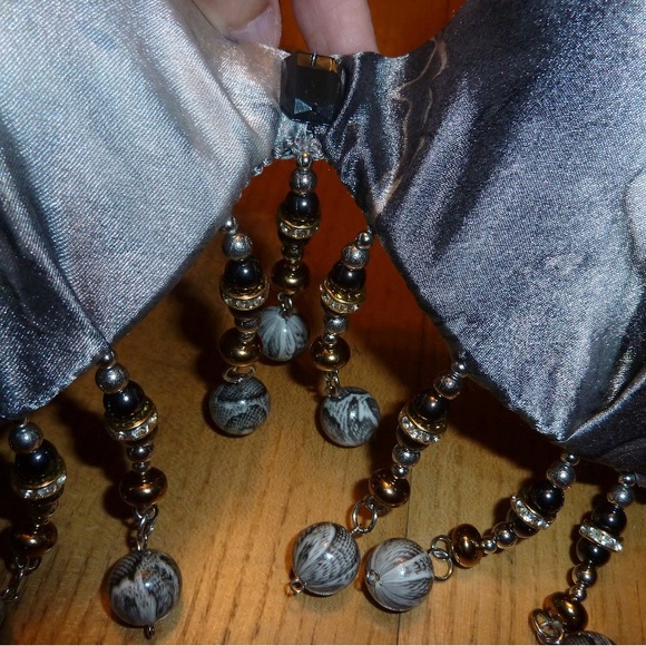 Handmade Belly Dance Costume Set. 34 B. New. Grey and Gold Marble - Picture 6 of 9